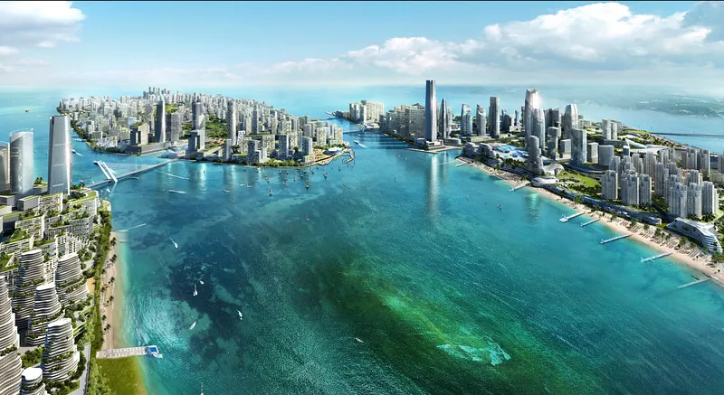 Forest City bay and connected waterfront