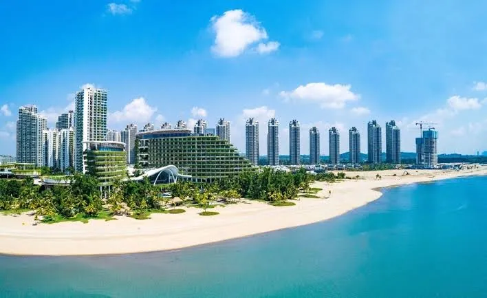 Forest City beach and skyline