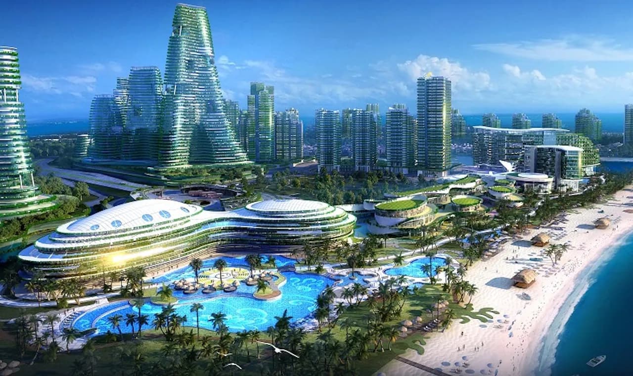 Forest City waterfront and marina district
