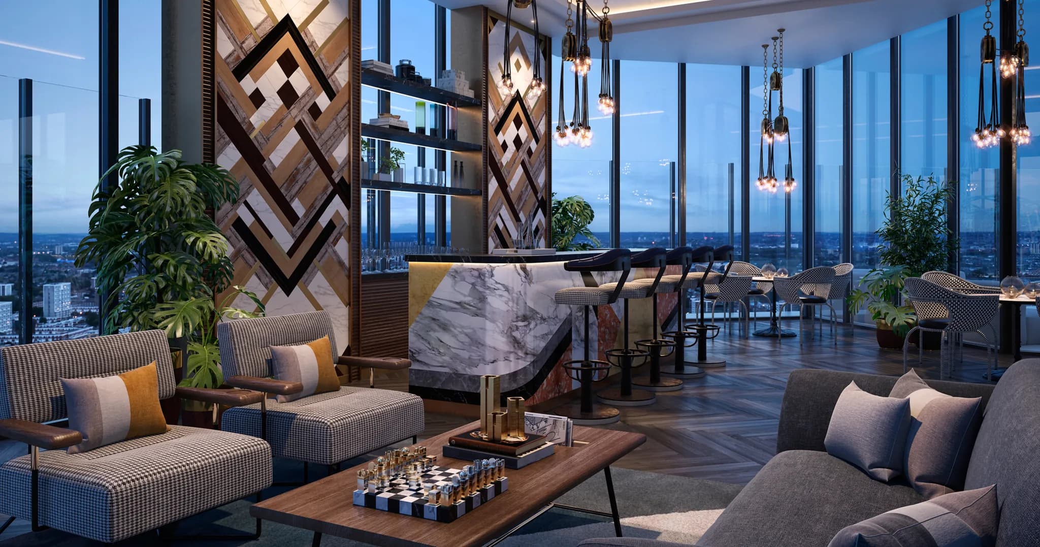 A shared lounge designed for living and working