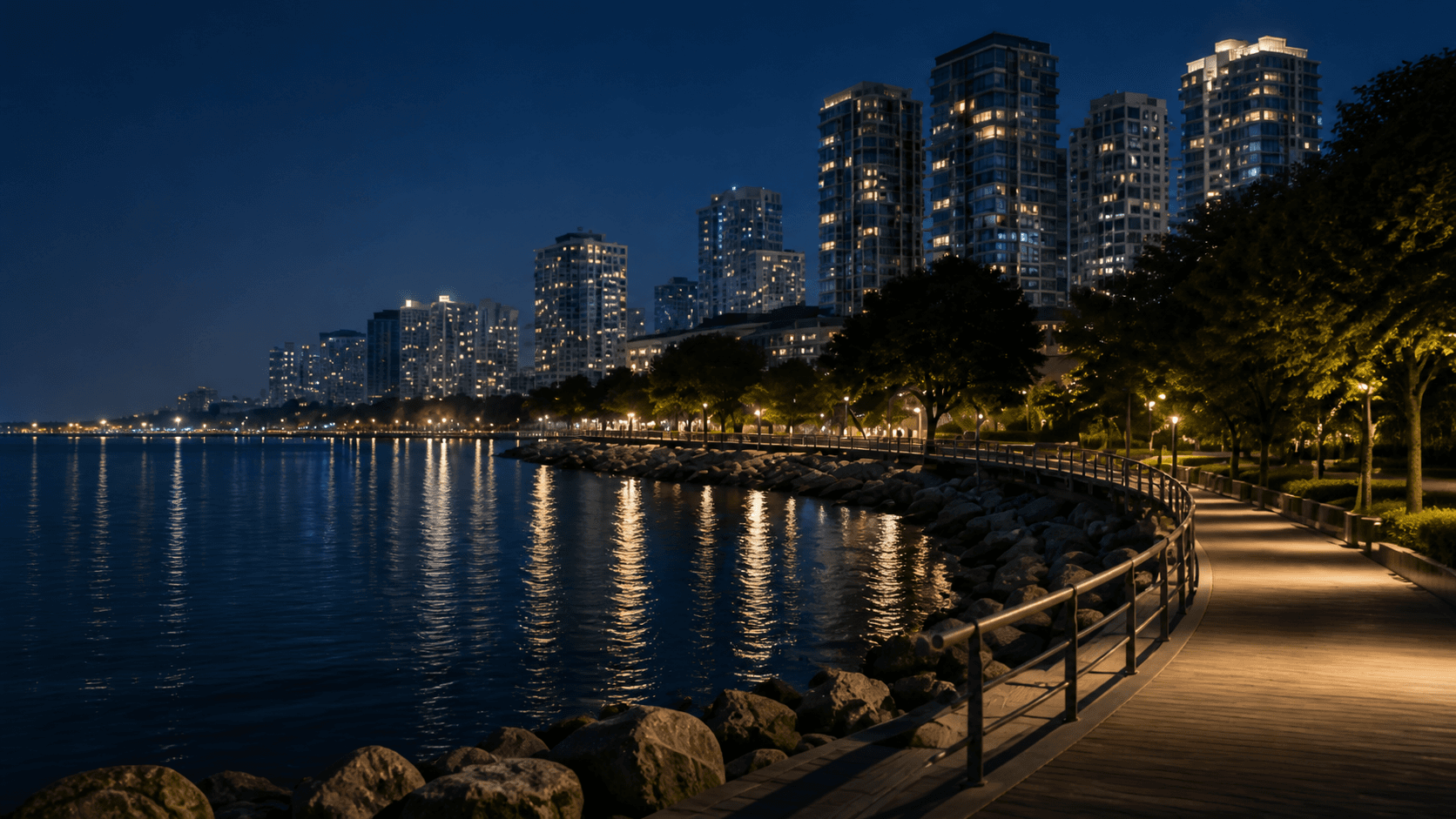 Forest City at night; place context only, not conference evidence.