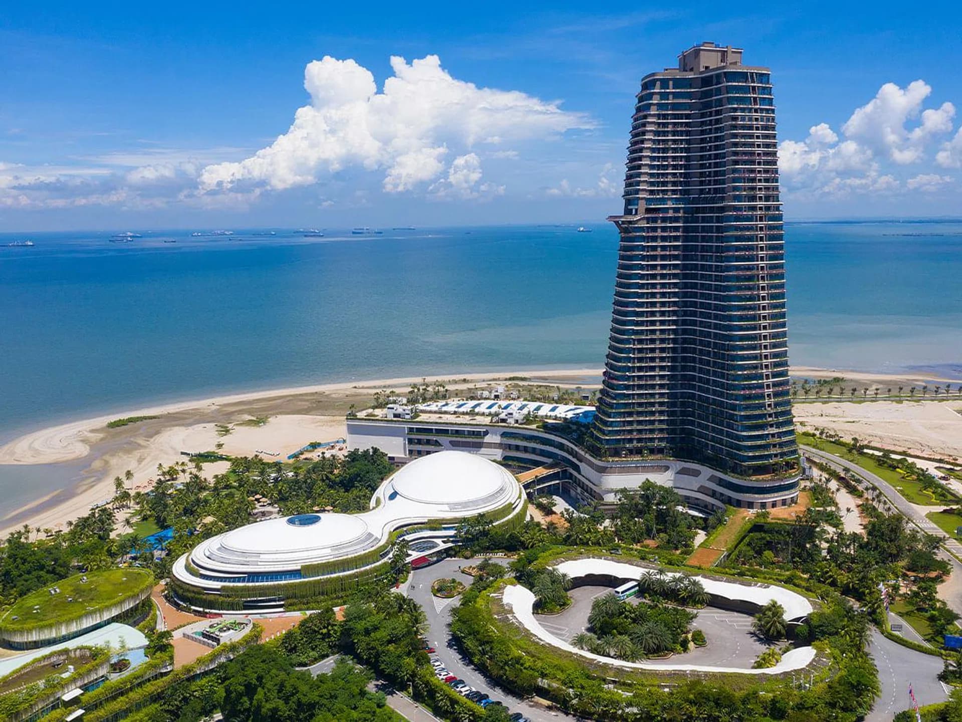 Aerial view of the Forest City waterfront destination