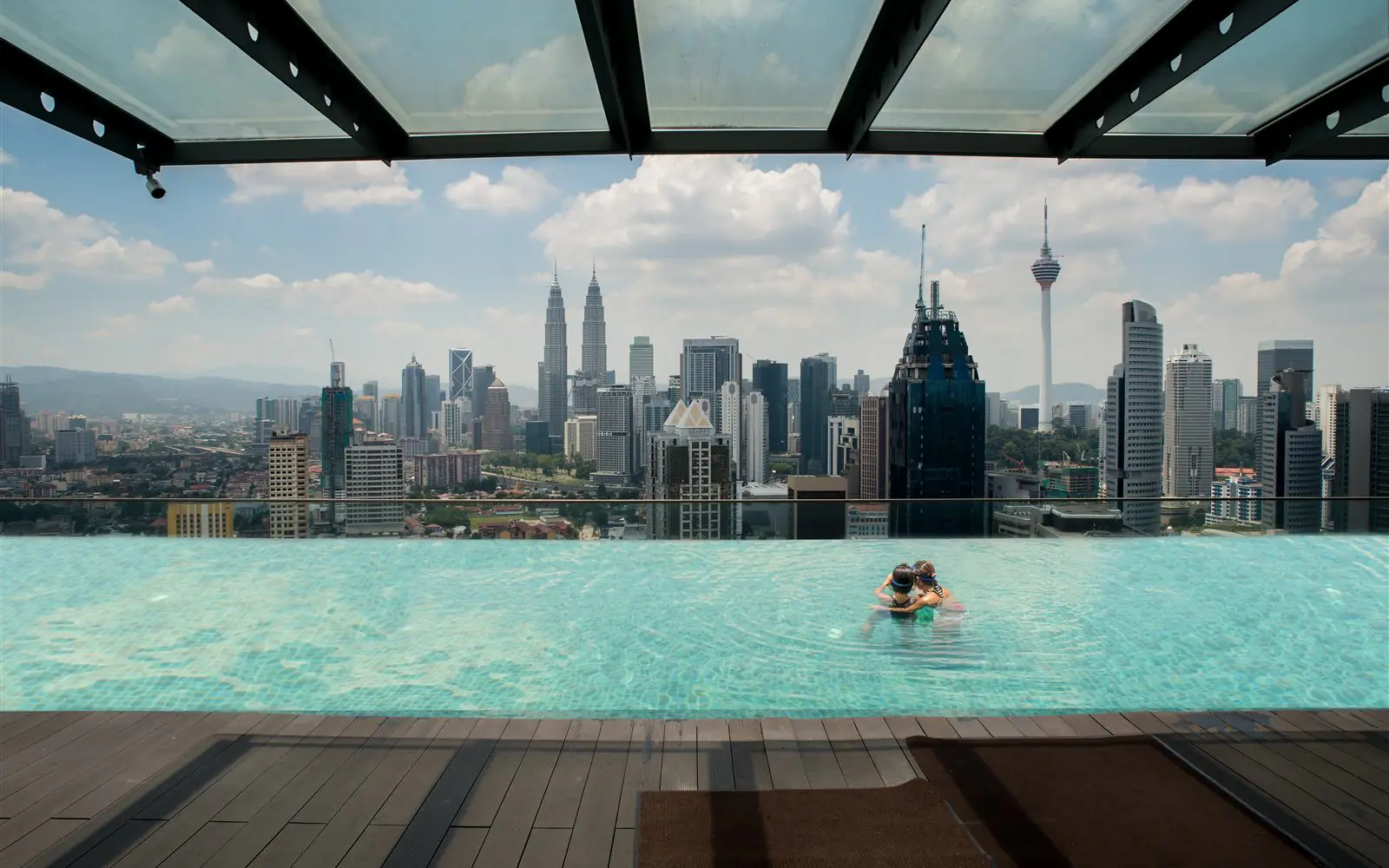 City pool and health club atmosphere