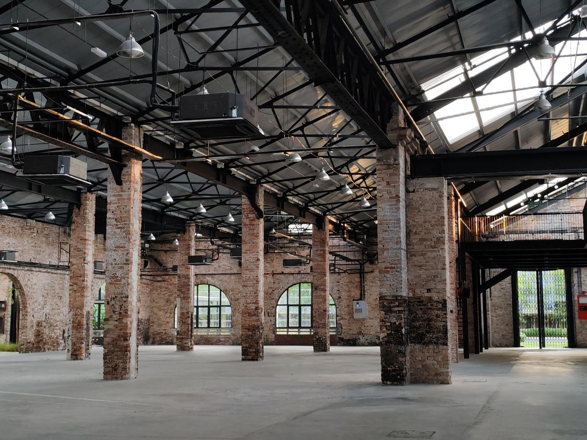 Industrial building shell ready for adaptive reuse into hospitality